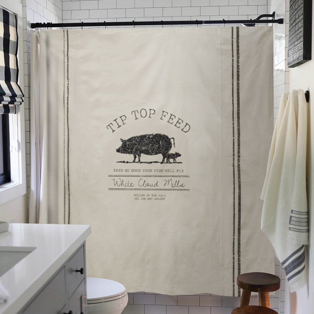 Tip Top Feed Farmhouse Shower Curtain
